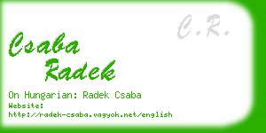 csaba radek business card